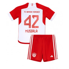 Bayern Munich Jamal Musiala #42 Hemmakläder Barn 2023-24 Kortärmad (+ Korta byxor)